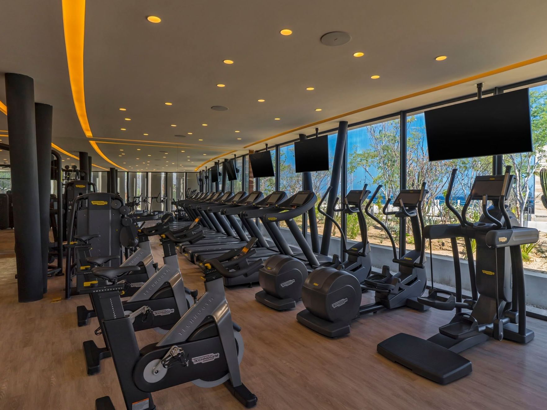 Treadmills, Exercise machines in Gymnasium at The Club at Solaz