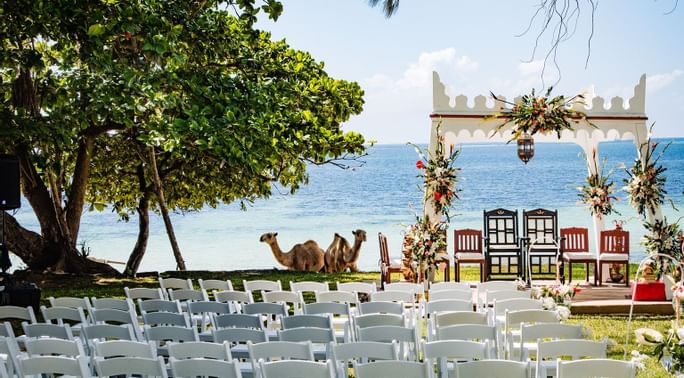 Wedding ceremonies facing the sea at Serena Beach Resort & Spa