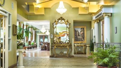 Hotel lobby with art and décor at Safety Harbor & Resort