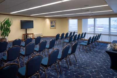 Seating arrangement done in the meeting room at Bay Club Hotel