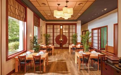 Chair arrangement in dining area at Hanoi Daewoo Hotel