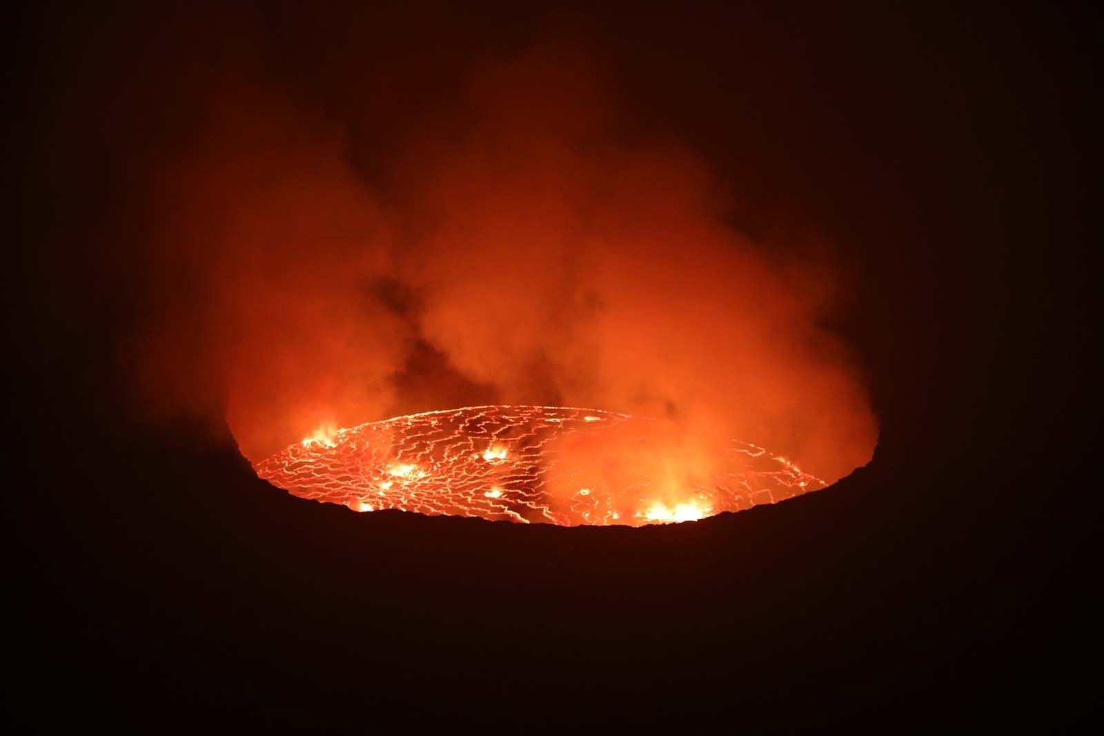 Hot lava in a Volcano near Goma Serena Hotel
