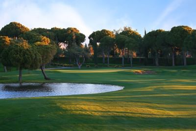 Titanic Golf Club water and sunset