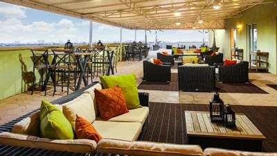terrace with lounge chairs