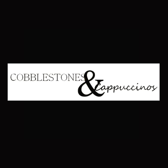 Logo of the Cobblestones & Cappuccinos used at Retro Suites Hotel
