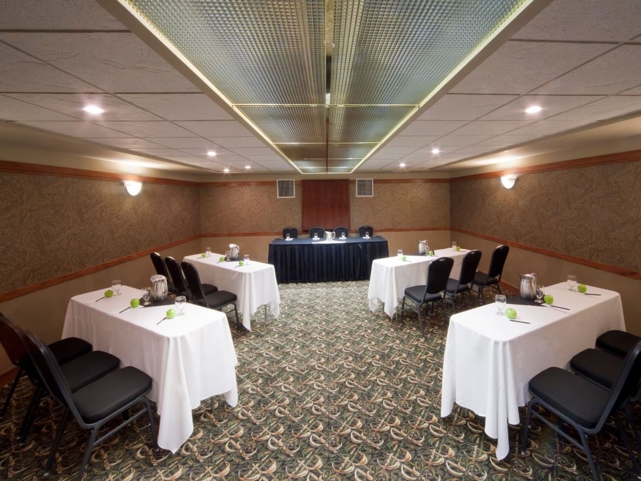 Table setup in J. Walter event room at Varscona Hotel on Whyte