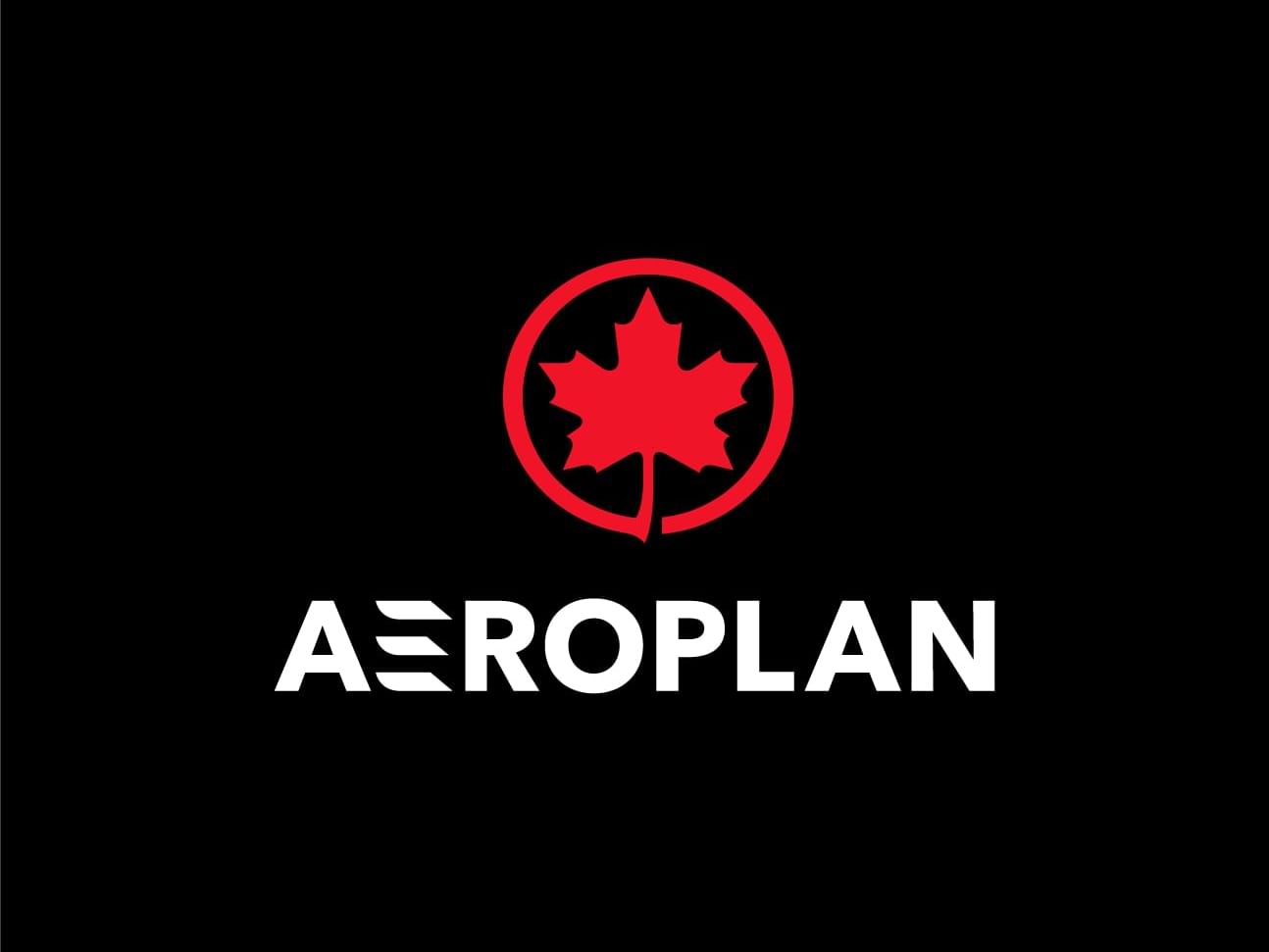 Logo Aeroplan sur fond noir au SENS Hotel