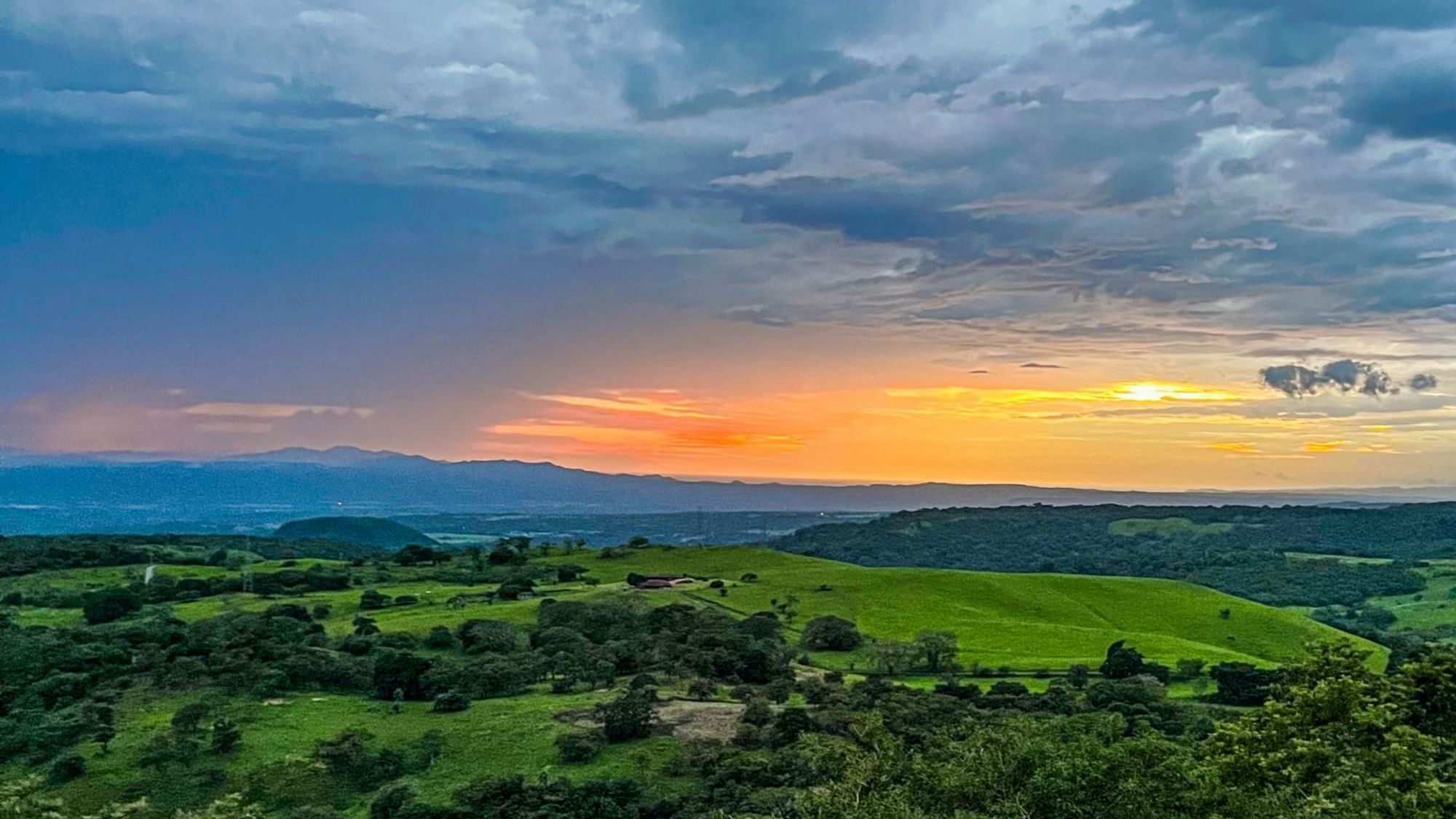 Aerial view of Guanacaste at sunset near Buena Vista Del Rincon