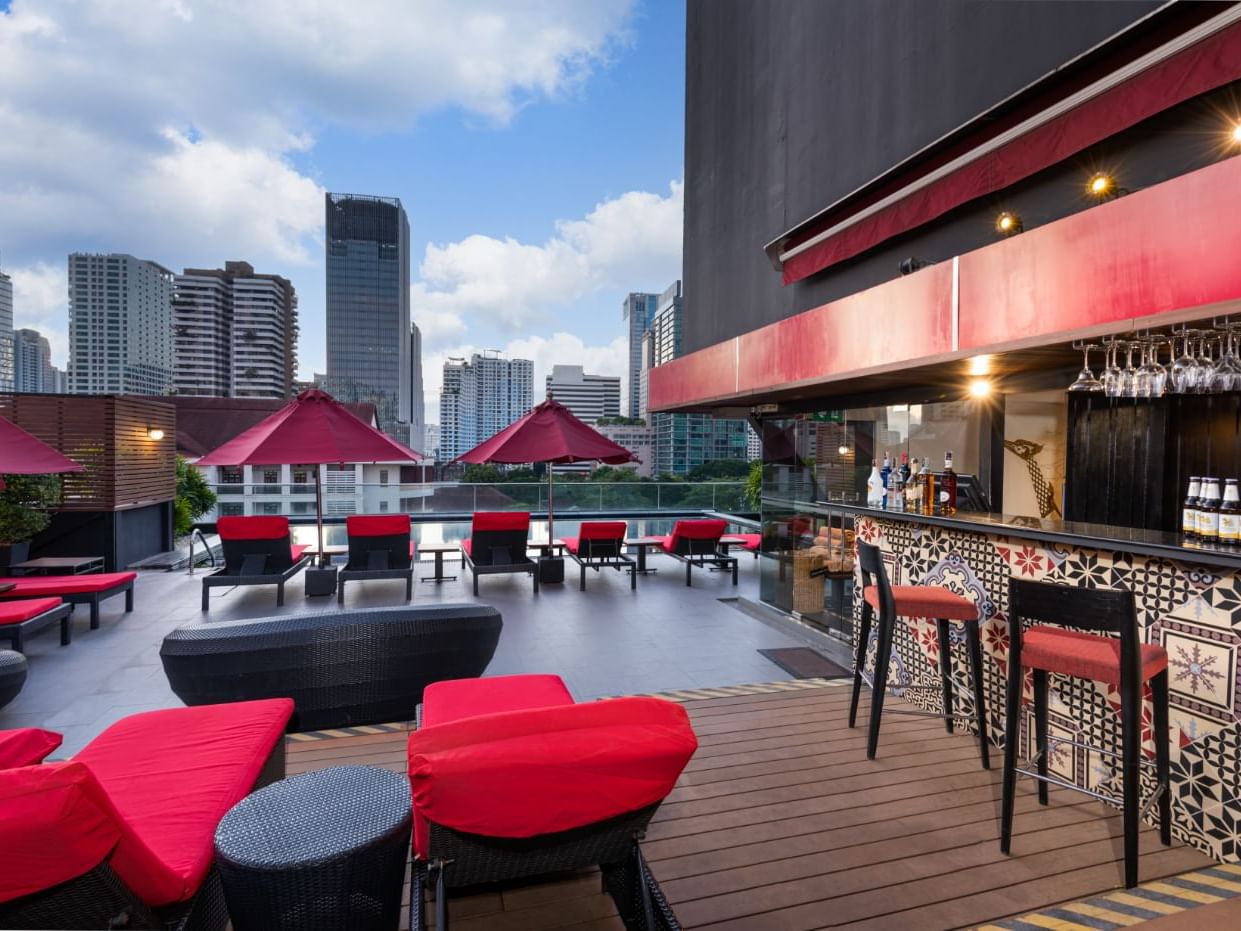 Seating in Rooftop Pool Bar at Maitria Hotels & Residences