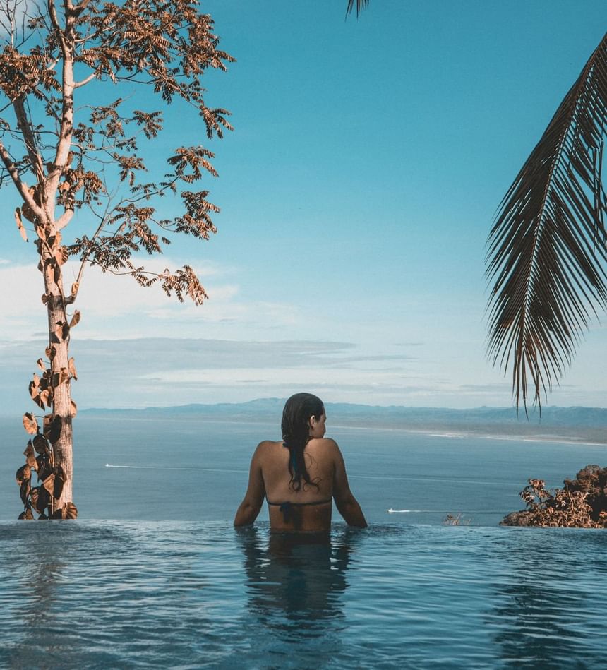 A girl in a pool