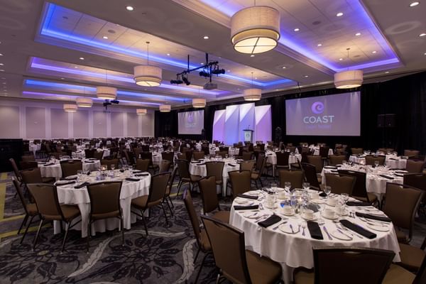 tables set up for an event