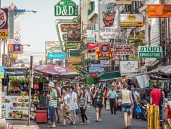 Shops in Khaosan Road near Chatrium Residence Sathon Bangkok