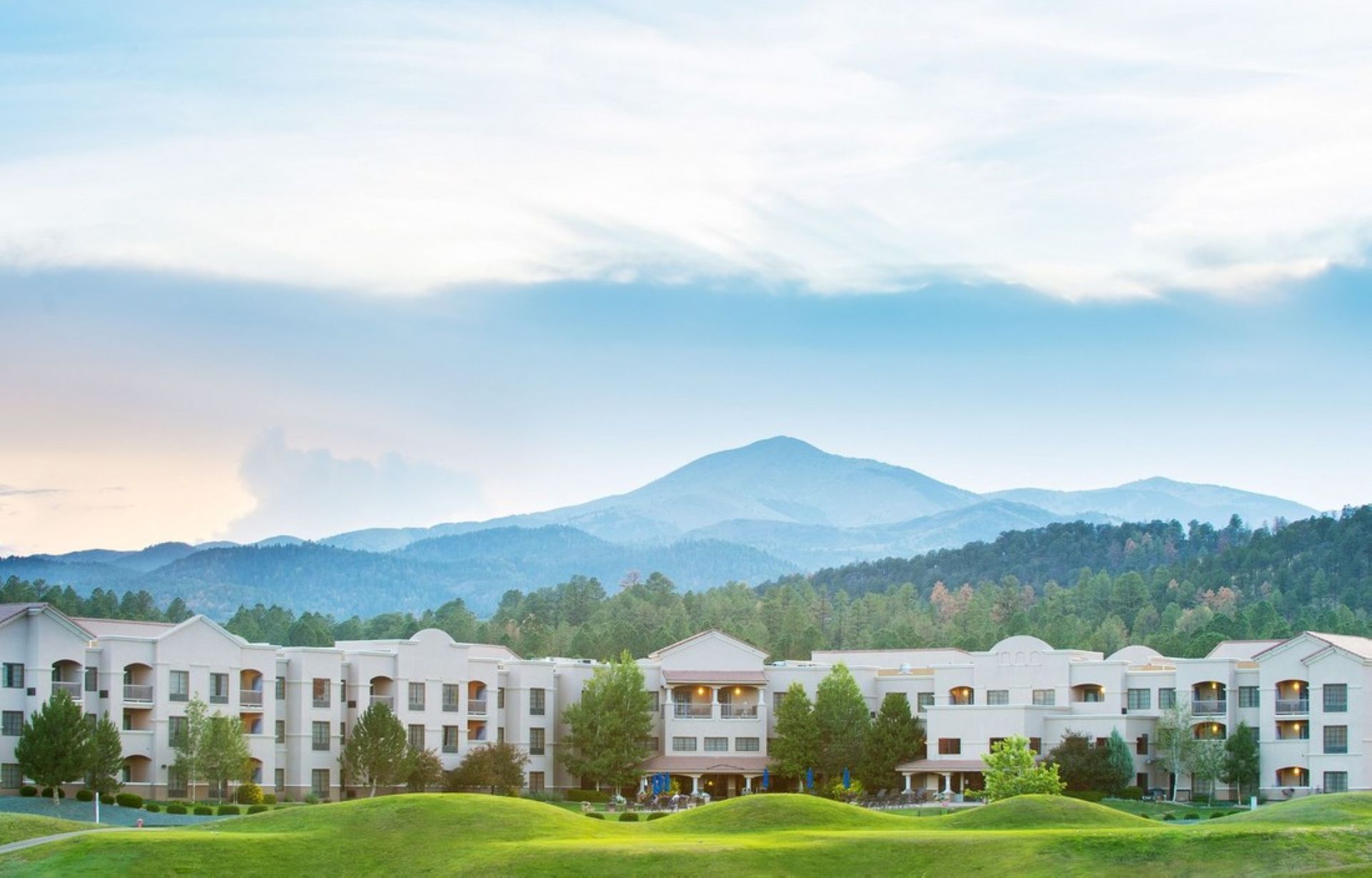 Aerial view of the back exterior at MCM Elegante Ruidoso