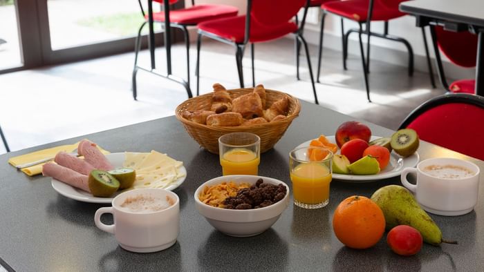 A warm breakfast served at Le Logis d'Elbee