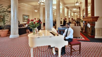 man playing piano