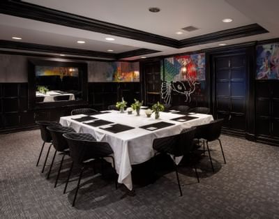Conference setup in a Charles Eliot room at The Eliot Hotel