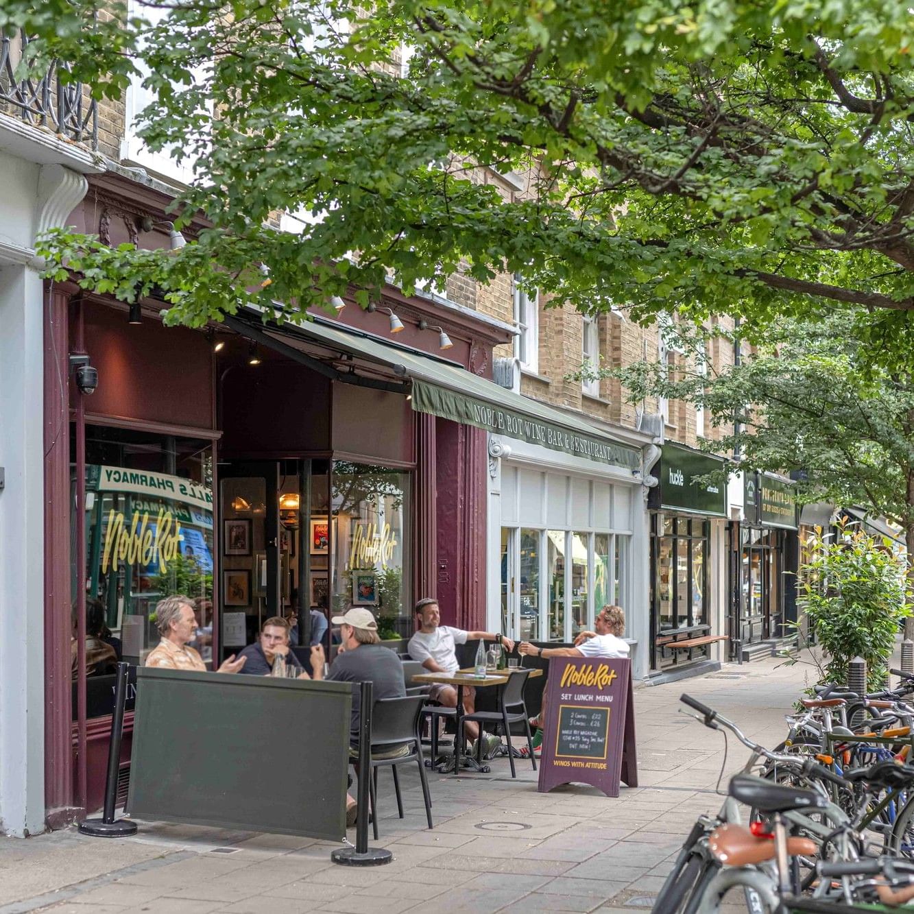 A street side cafe on Lambs Conduit Street, Bloomsbury