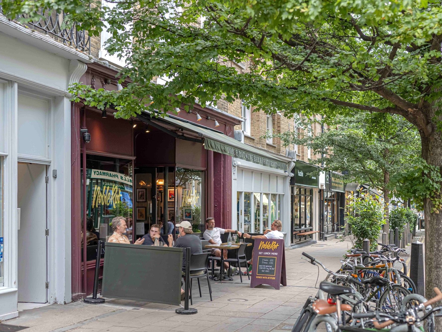 A street side cafe on Lambs Conduit Street, Bloomsbury