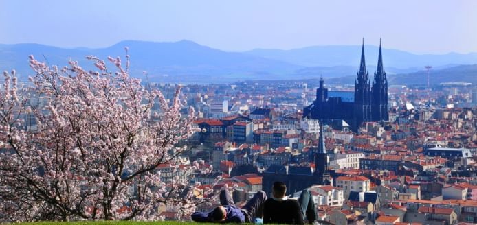 Distance view of the Parc Montjuzet & the city near Oceania Hotels