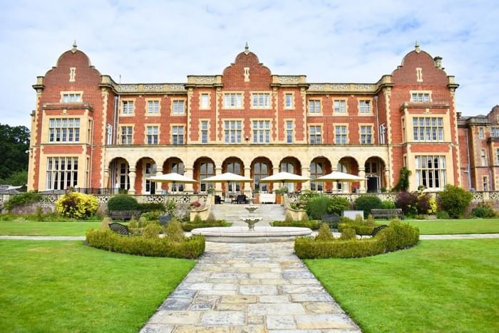 Rear shot of Easthampstead Park mansion offering great Black Friday Hotel deals in Berkshire
