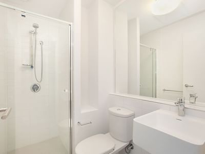 Self-contained studio single bathroom