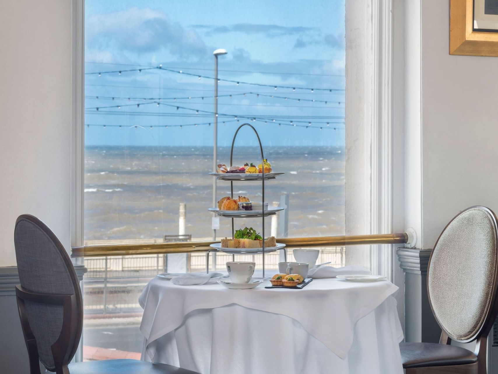 Table arranged for High tea at The Imperial Hotel Blackpool