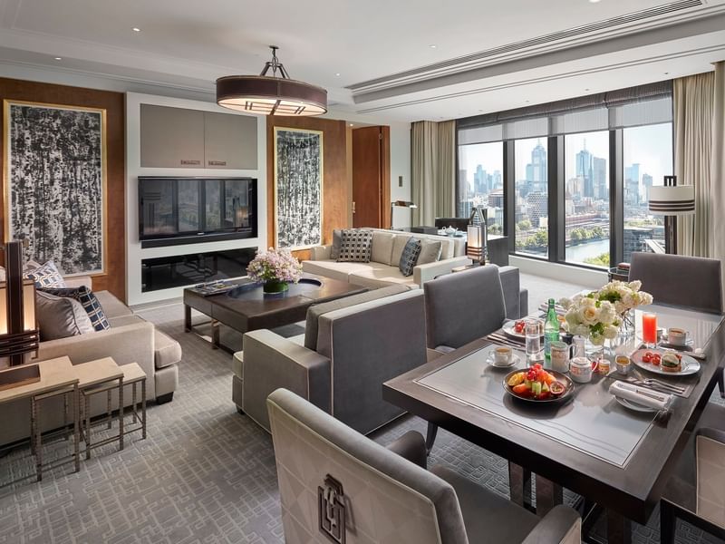 Living room in Deluxe Villa at Crown Towers Melbourne