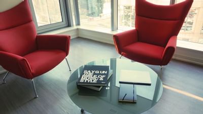 Work station by a window at ReStays Ottawa