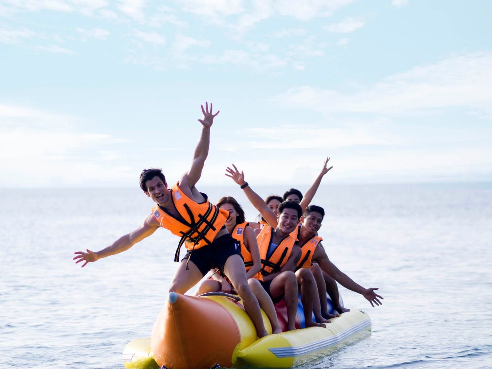 Few people on the banana boat ride 
