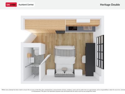 UL Auckland Central Floorplan Heritage Studio Double