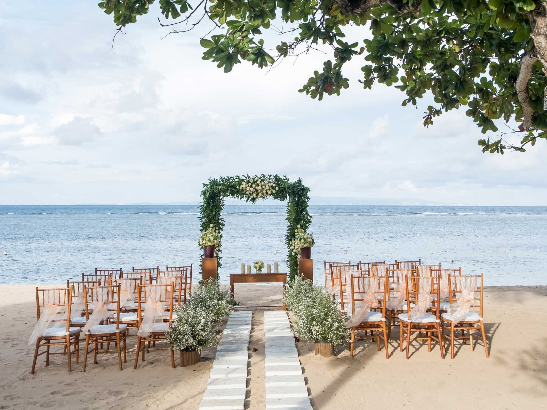Wedding ceremony arranged with a Sea view at Discovery Samal