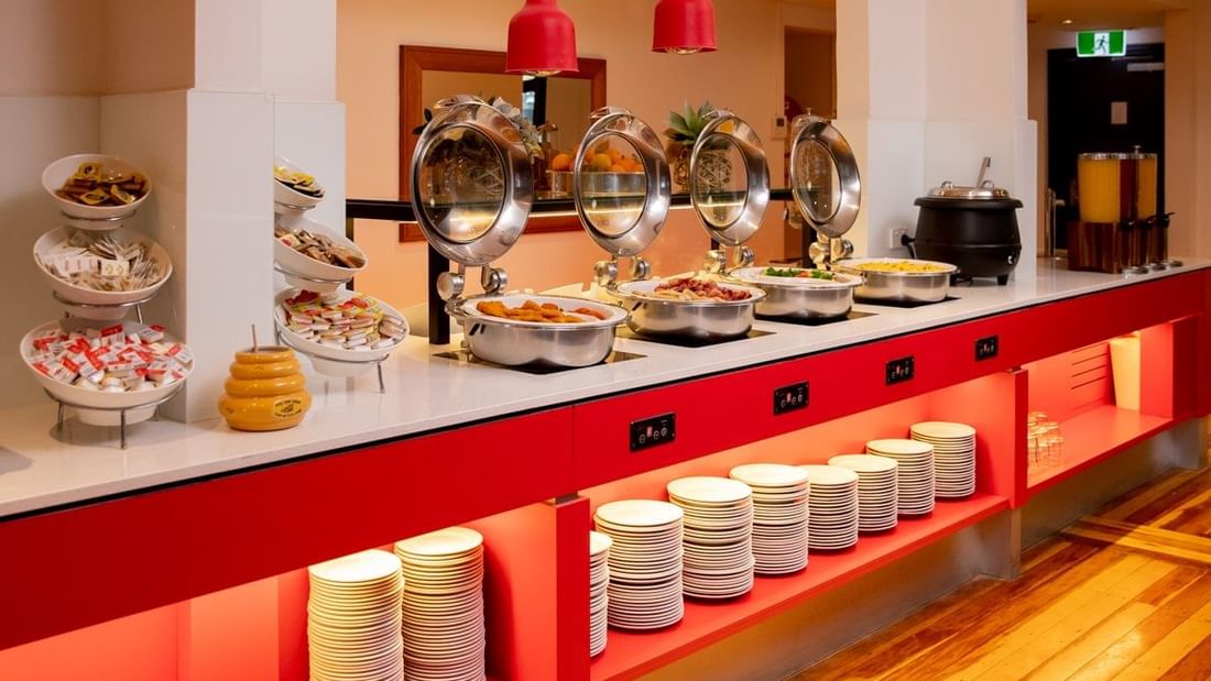 Buffet arranged in Ibis Kitchen Restaurant at ibis Sydney World Square hotel
