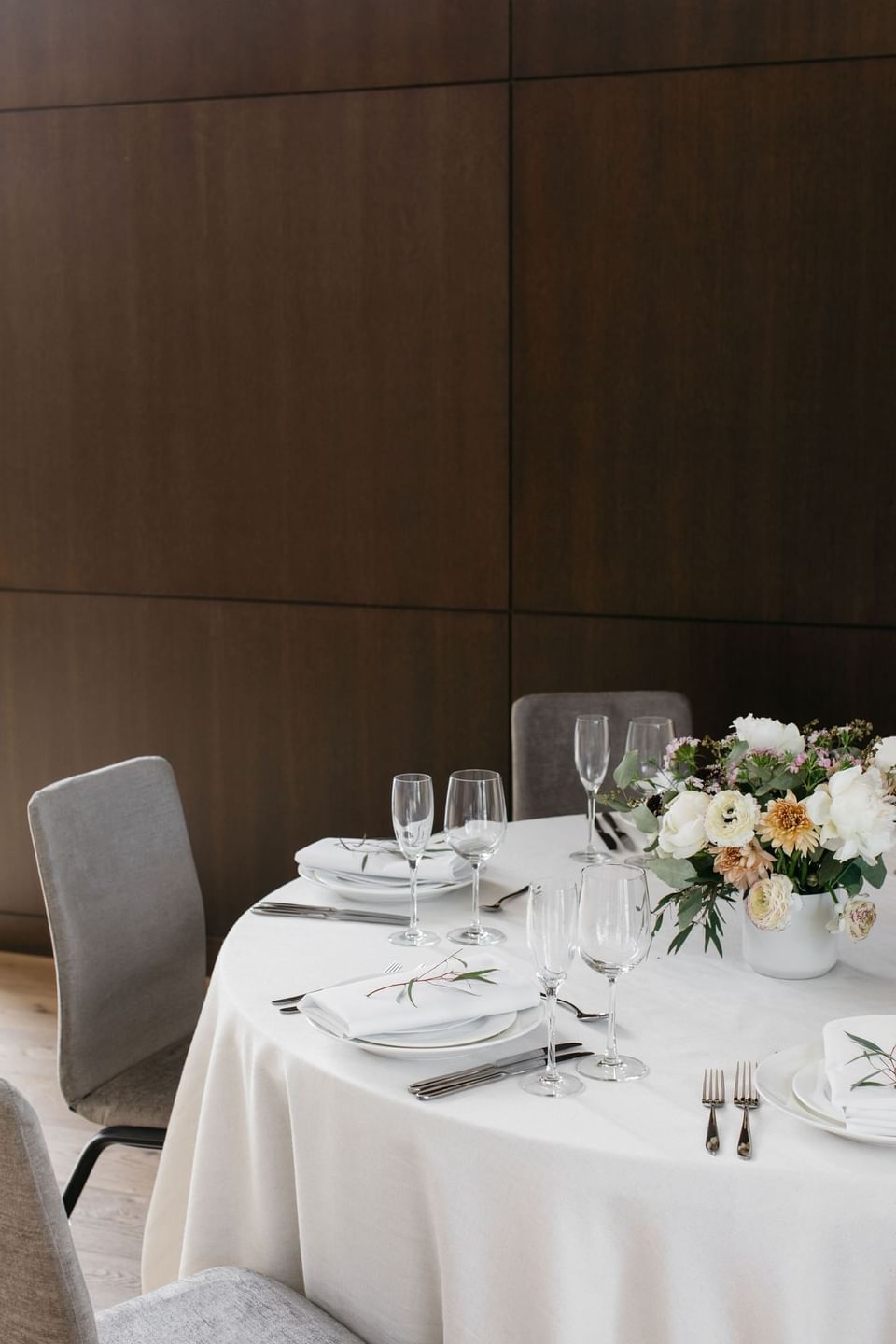 Winter Garden with setting tables in The Study at the University of Chicago