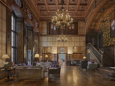 Lobby living area at Patrick Hellman Schlosshotel