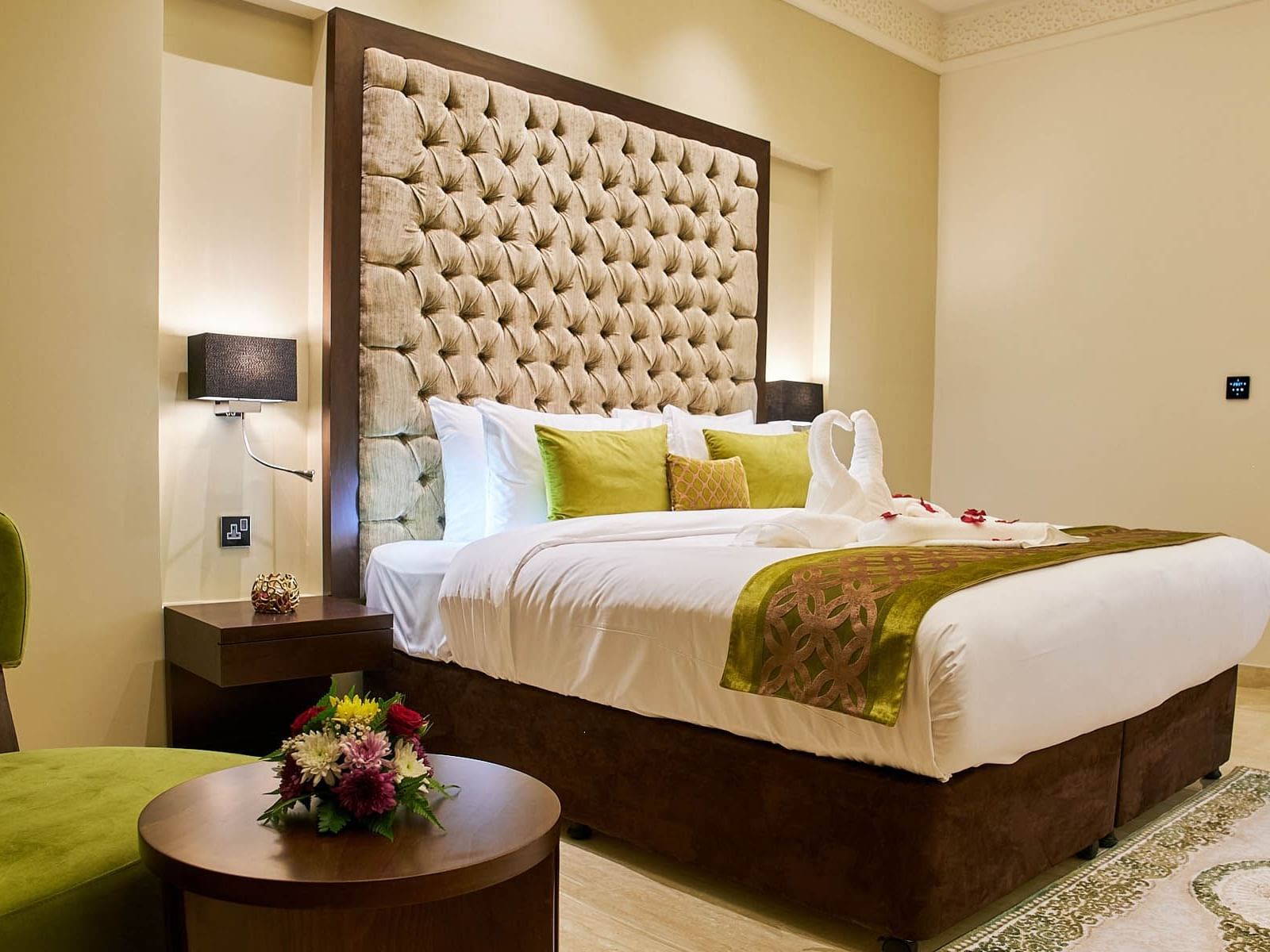 King bed in Studio Creek View Room at Carlton Dubai Creek Hotel