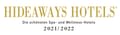The logo of Hideaways Hotels used at Liebes Rot Flueh