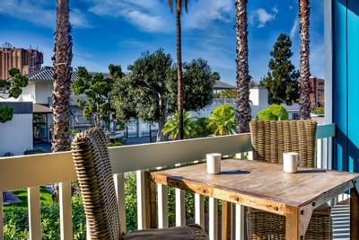 Partial Park View Two Queen Room balcony at Anaheim Hotel
