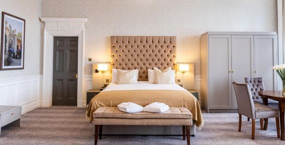 King bed in Windsor Suite at Easthampstead Park Hotel