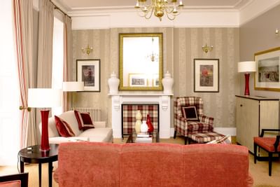 Furniture setup of Dorothy Sayers suite at The Goodenough Hotel
