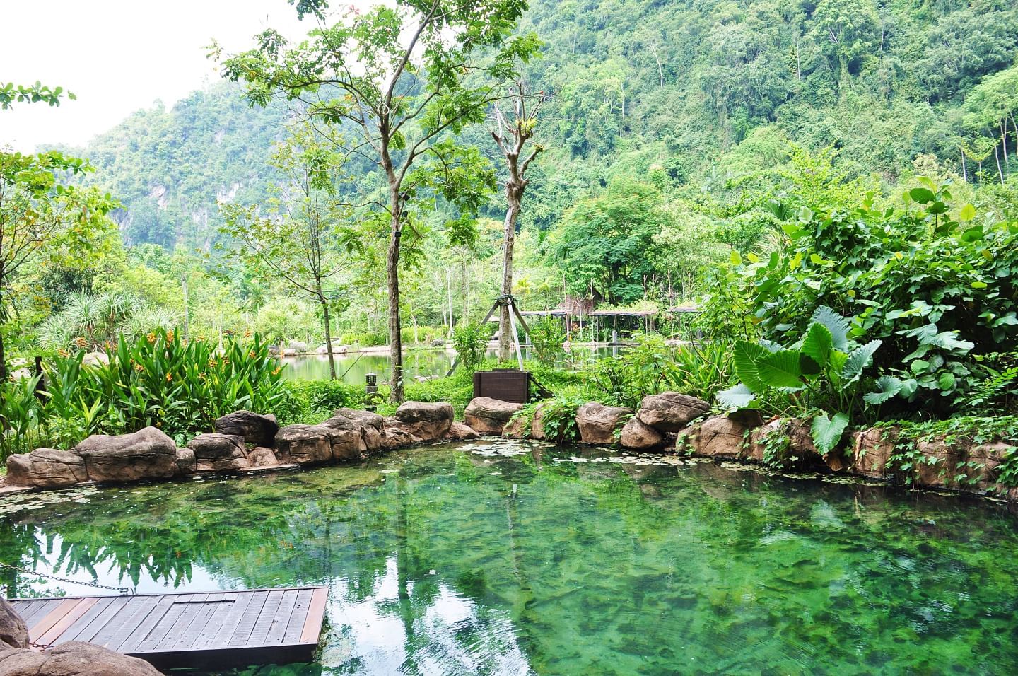 Natural pond by lush greenery with mountain view at The Banjaran near Sunway Hotels & Resorts
