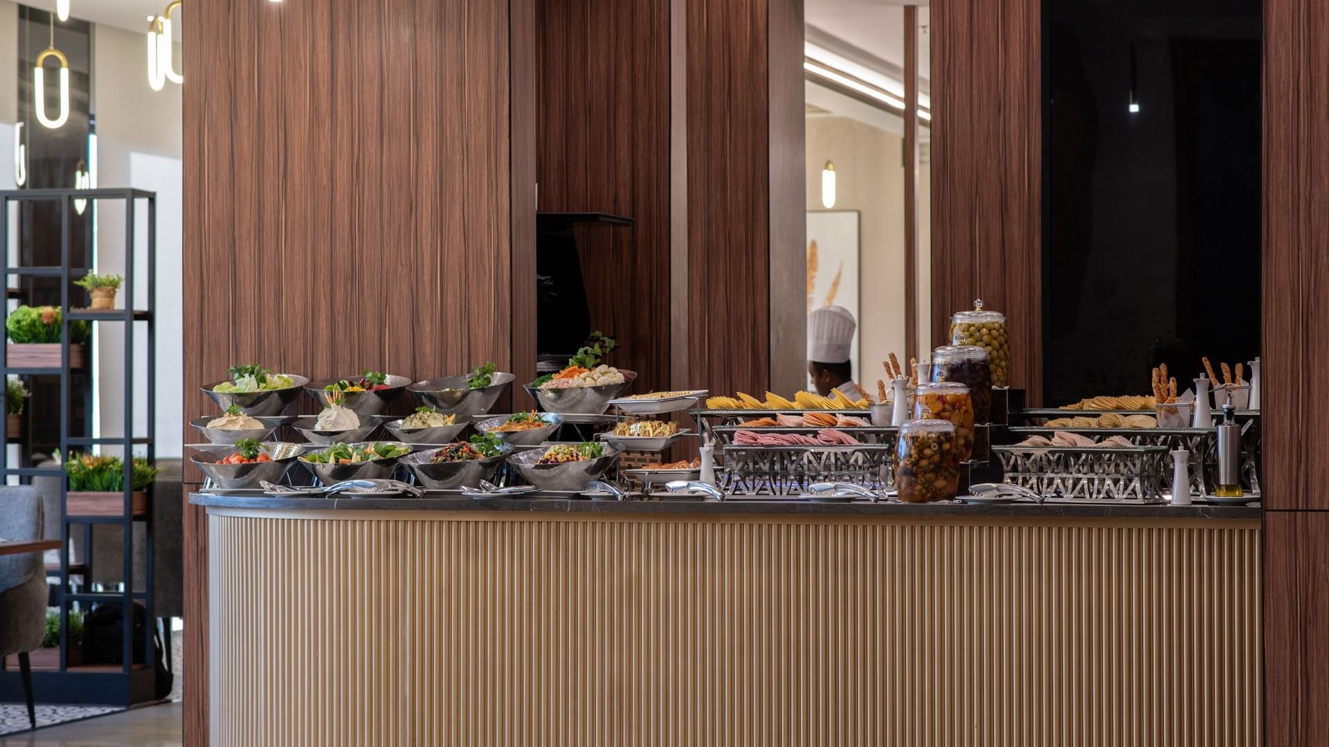 Buffet area in Rose Restaurant at Warwick Hotels & Resorts