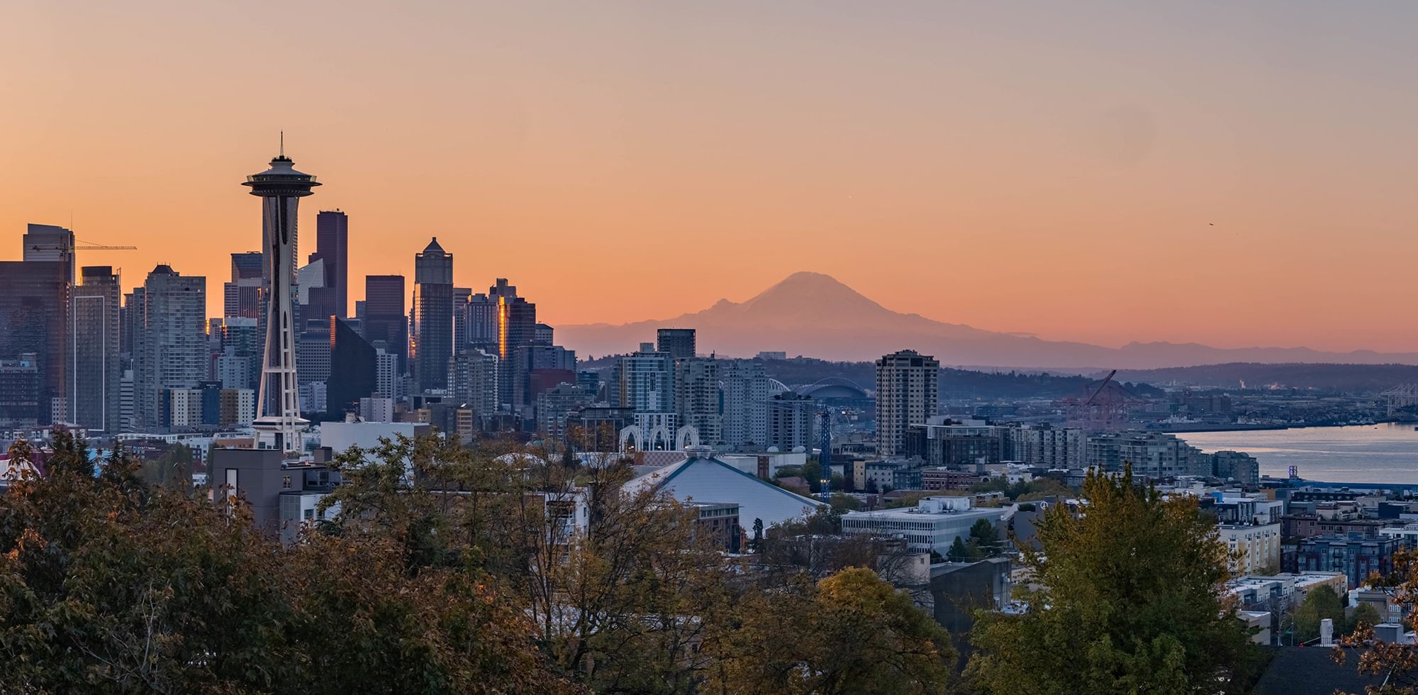 Seattle downtown sunset