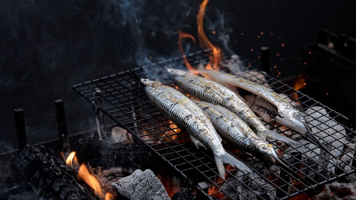 Grilled fish in Woodcut restaurant at Crown Towers Sydney