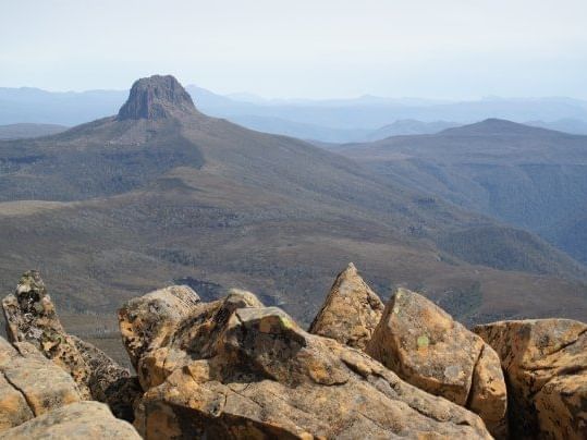 Landscape view of mountains near Cradle Mountain Hotel