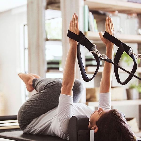 A Lady doing her workouts in the gym at Marbella Club Hotel