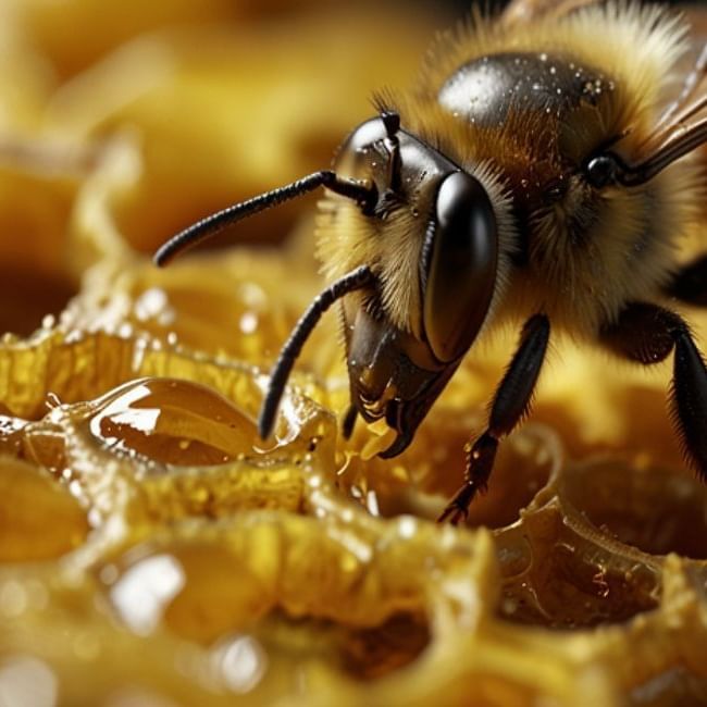 How do bees make wax featuring a worker bee kneading max to make honeycomb