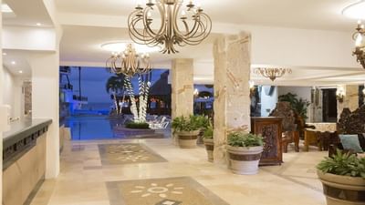Lobby with pool view at Playa Los Arcos
