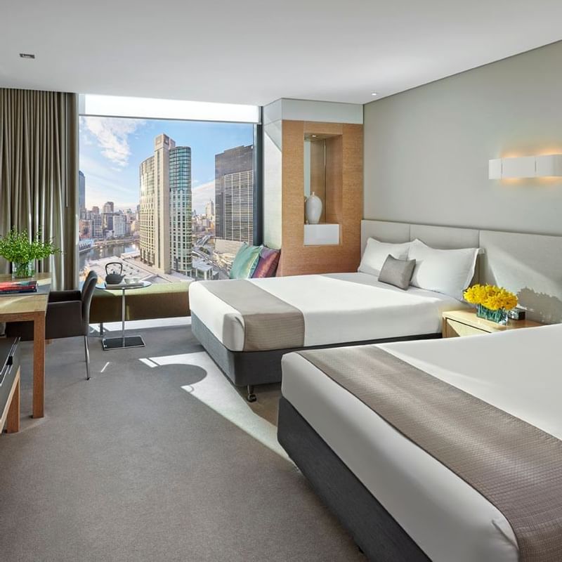 Two beds in Standard Twin Room at Crown Promenade Melbourne