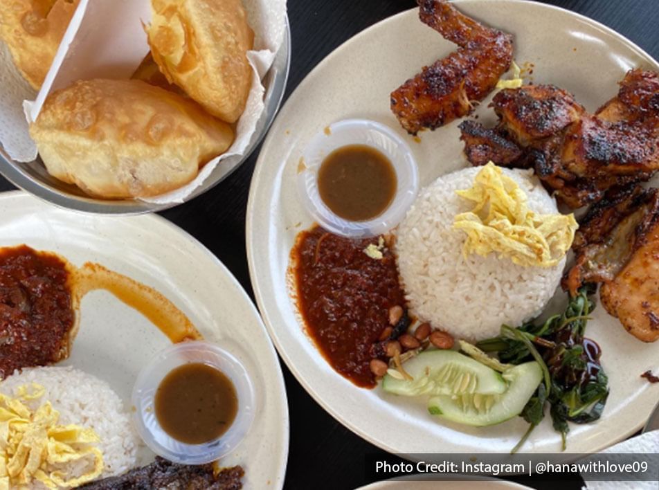Authentic local nasi lemak selling in PD