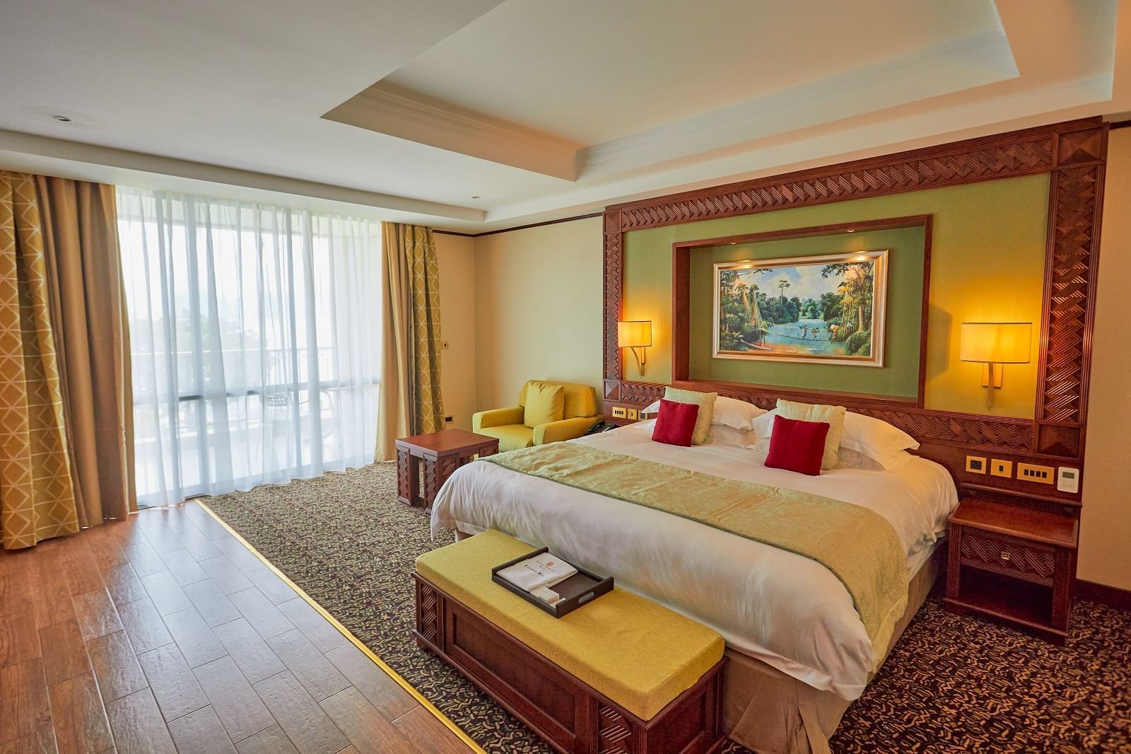 Bedroom area in the Executive Suite at Goma Serena Hotel